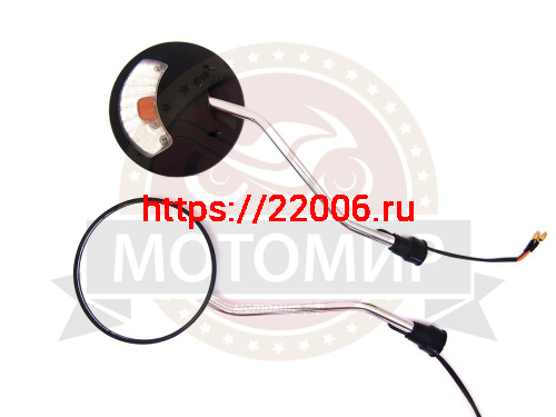 Зеркала (072) d10 пласт.(круглое, черные, поворотник) (кол-во в упак. 50 пар.)