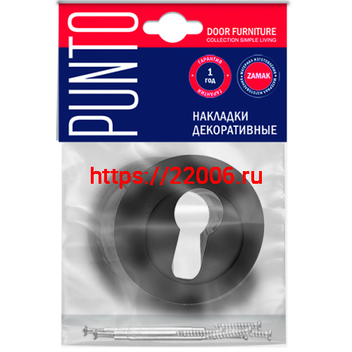 Накладка Punto (Пунто) под цилиндр ET.R.ZR54 (ET ZR) BL-24 черный фото 2