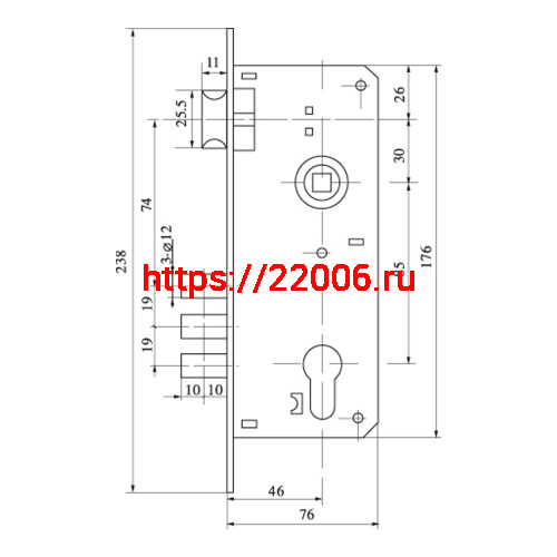 Замок цилиндровый Fuaro (Фуаро) с в комплекте с ручкой LOCKSET.9013 (SET F9011) SN/CP мат.никель фото 3