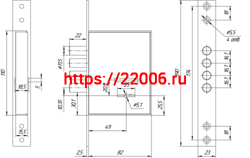 Замок Mettem (Меттэм) врезной сувальдный ЗВ8 190.0.0 4, 5 кл. (посадочные размеры FAYN 102 FK) фото 2