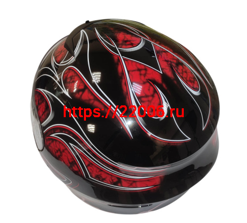 Шлем интеграл KIRIN K-22, черный, черн-крас матовый, черн-крас, размер S фото 8