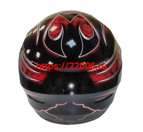 Шлем интеграл KIRIN K-22, черный, черн-крас матовый, черн-крас, размер S фото 7