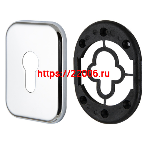 Декоративная Armadillo (Армадилло) Квадратная накладка на цилиндр ET-DEC SQ (ATC Protector 1) CP-8 Хром фото 4