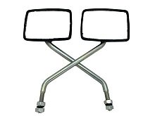 Зеркало квадратное пластик стойка цинк М10 (производство Ирбит) заднего вида