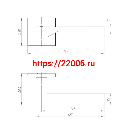 Ручка Ajax (Аякс) раздельная K.JS51.CLEVER SSC-16 сатинированный хром фото 2