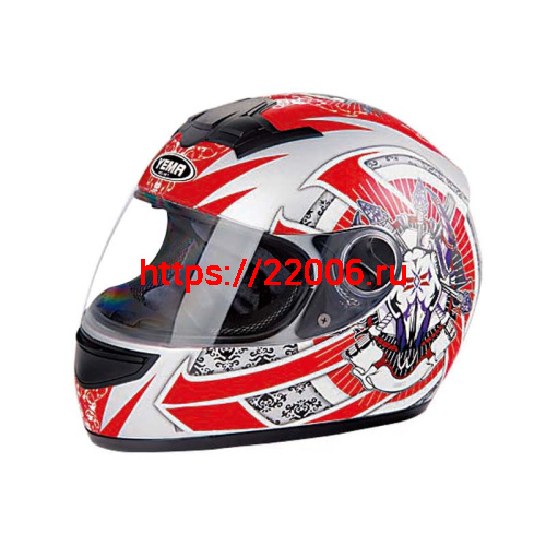 Мотошлем YM-823 красно-серый (XS)