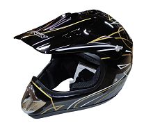 Шлем кроссовый KIRIN QL-128, оранж, красный, черный, оранж-черн, размер M