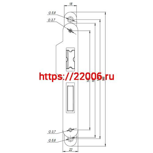 Корпус Armadillo (Армадилло) врезного замка c защёлкой METLH25-50 Box (LH 25-50) CP хром фото 2