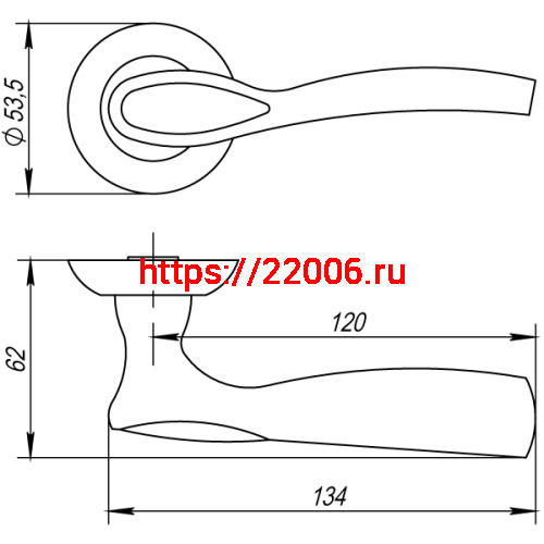Ручка Punto (Пунто) раздельная R.TL54.RUMBA (RUMBA TL) CF-17 кофе фото 4