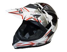 Шлем кроссовый "Safelead" HF-116 MATT BLACK белый Q158R размер S  NEW