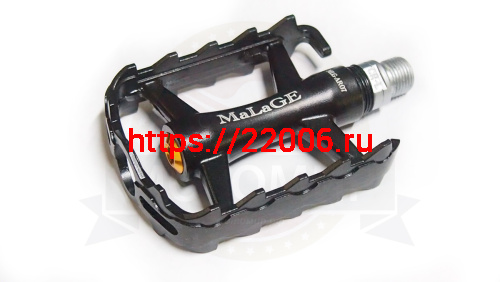Педали Вело алюминий 95х72х24мм, МТB MALAGE, ось CrMo,1 шар.подш.+1 подш.скольж,черн.,син, mlg-AR07, фото 3