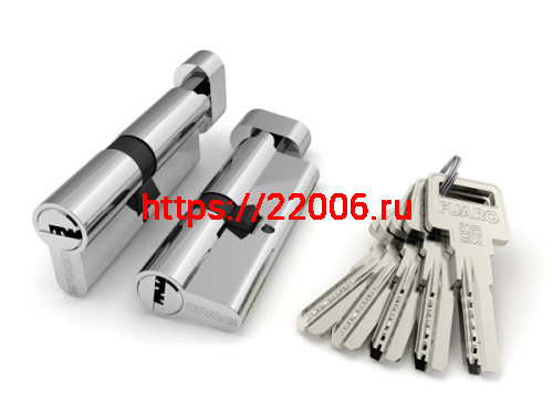 Цилиндровый Fuaro (Фуаро) механизм (R602/80) R6002Knob80(35+10+35) CP хром 5Key с вертушкой