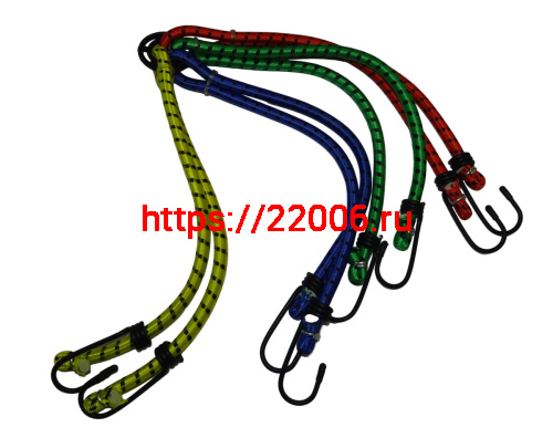 Резинка для крепеления багажа ("ПАУК") (в комплекте 4шт разноцвет.) с мет. крючками 82300