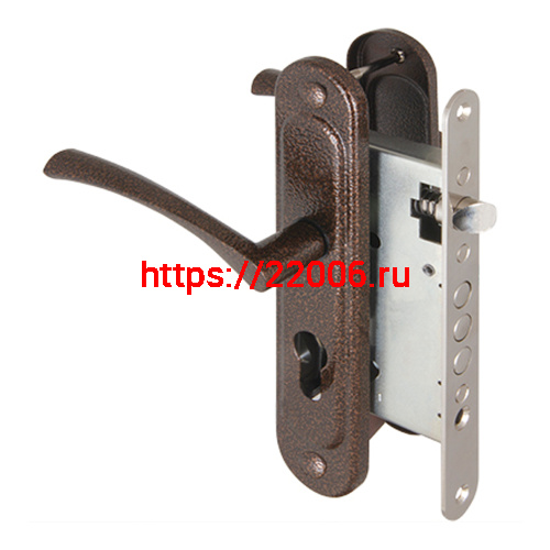 Корпус Ajax (Аякс) врезного замка с ручками на планке KIT А5-3155/3 W/B