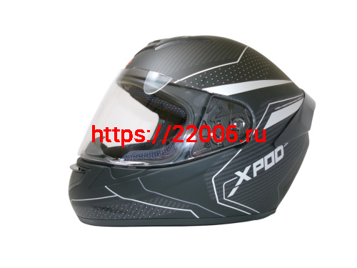 Шлем TVS RACING (Индия) XPOD DULL BLACK SILVER размер L фото 2