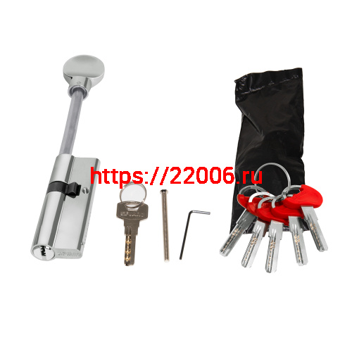 Цилиндровый Fuaro (Фуаро) механизм (D-PRO507-8/90) D-PRO5007-8Tang90(55+10+25) CP хром 5+1Key со штоком перекод. фото 3