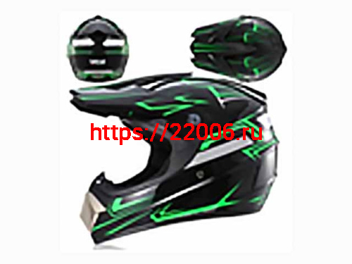Мотошлем VIRTUE MD-905 Кросс черно-зеленый №2 (S)