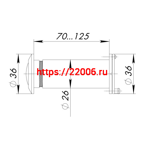 Глазок Ajax (Аякс) дверной, оптика пластик DV-4/70-125 CP хром (кратно коробке 30 шт) фото 2