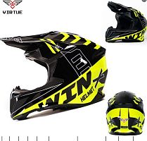 Мотошлем VIRTUE MD-902 Кросс черно-желтый с надписью (S)