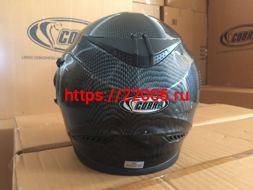 Шлем интеграл COBRA JK312, цвет черный карбон, лайм(3), размеры XL фото 3