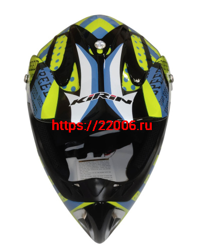 Шлем кроссовый KIRIN K27, черный, черн-бел, зелен-желт, размер XL фото 7