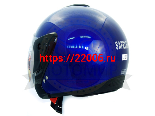 Шлем открытый "Safelead" HF-217"колобки с доп. стеклом" deep синий, красный черный, размер S фото 5 Шлем открытый "Safelead" HF-217"колобки с доп. стеклом" deep синий, красный черный, размер S фото 5