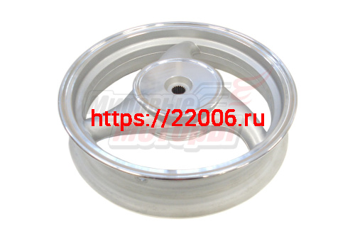 Обод 12" задний литой QT-4 алюм.(№1029)/Racer Lupus,WM Mantis(3 луча,3*12",D колод 130 мм,19 шлицов)