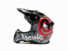 Мотошлем VIRTUE MD-902 Кросс черный матовый с серым граффити (XL)