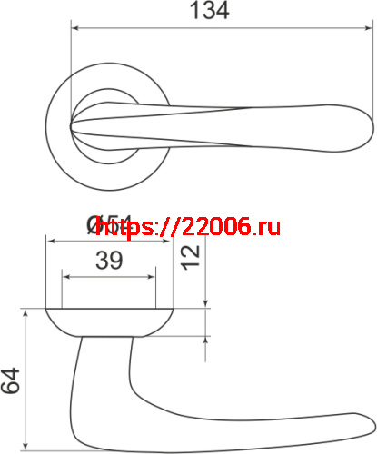 Ручка Armadillo (Армадилло) раздельная R.LD54.Pava (Pava LD42) CP-8 хром TECH фото 3