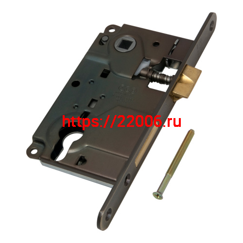 Корпус AGB (АГБ) врезного замка под цилиндр CENTRO B01025.50.12 ригель+защёлка (античная бронза)