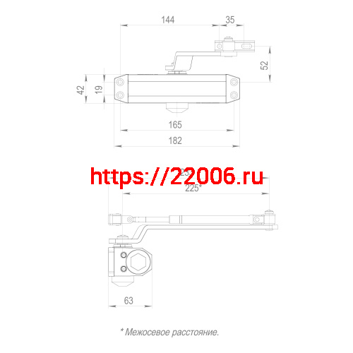 Доводчик Fuaro (Фуаро) дверной DC20-3 (DC-203) WH до 65 кг (белый) фото 3