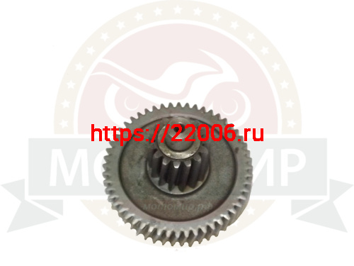 Шестерня редуктора GY6-50, 139QMB ведущая (блок шестерня) D-69мм, h-56,5мм, d-12 косой зуб 52з (15з) Шестерня редуктора GY6-50, 139QMB ведущая (блок шестерня) D-69мм, h-56,5мм, d-12 косой зуб 52з (15з)