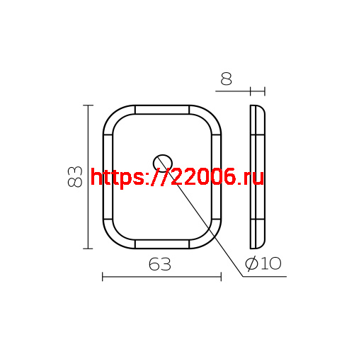 Накладка Fuaro (Фуаро) на шток цилиндра ESC.O.XL/K.486 (ESC 486-O SQ XL) BL черный (1шт.) фото 3