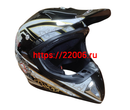 Шлем кроссовый KIRIN K27, черный, черн-бел, зелен-желт, размер XL фото 4