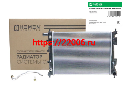 Радиатор охлаждения двигателя Hyundai Solaris 10-/Kia Rio IV 10- 1.4i/1.6i AT (HOSR026)