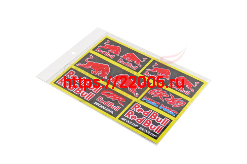 Наклейки: Red Bull, CBR HRC, CBR Red Bull HONDA, Red Bull DUNLOP (19х25)
