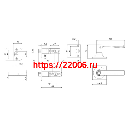 Ручка Punto (Пунто) защелка DK710/BL CP-BK (фик.) хром фото 3