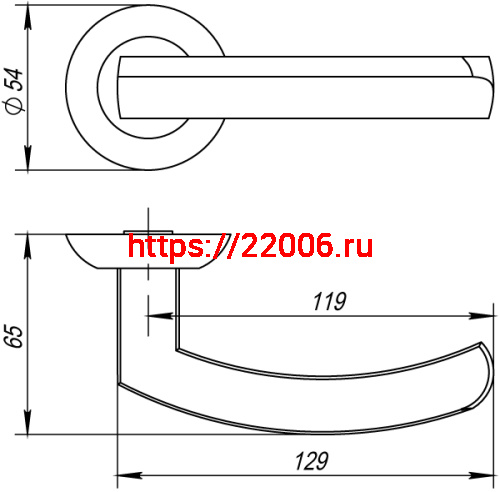 Ручка Fuaro (Фуаро) раздельная R.AR54.ALFA (ALFA AR) 140mm CP-8 хром фото 3