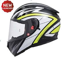 Шлем TVS RACING (Индия) STREET D/V BLACK YELLOW размер XXL, + пинлок в комплекте, очки