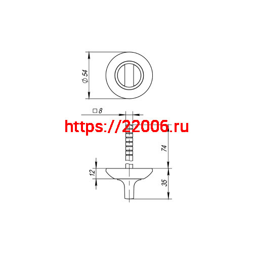 Ручка Fuaro (Фуаро) поворотная BKW8x75.R.AR54 PLASTIC (BKW8 AR) CP-8 хром фото 3