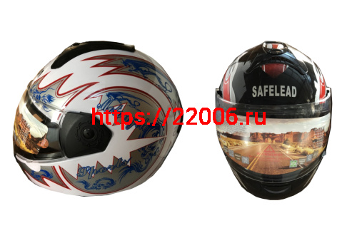 Шлем интеграл "Safelead" HF-110 NEW белый, черный размер M фото 3 Шлем интеграл "Safelead" HF-110 NEW белый, черный размер M фото 3