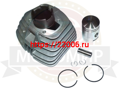 Цилиндр Мопед с поршнем+палец+кольца+стопорные кольца