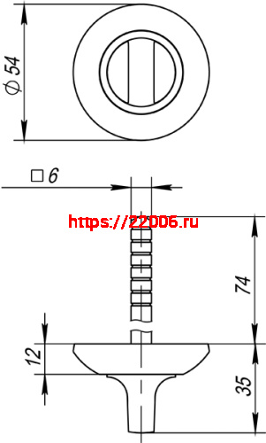 Ручка Fuaro (Фуаро) поворотная BKW6.R.AR54 (BKW6 AR) CP-8 хром фото 2
