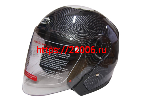 Шлем открытый 3/4 COBRA JK513, серый карбон(1), размеры M