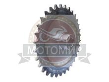 Звезда 32 зуб. (520) цепи, 15.875шаг, на вал d20мм, h26мм, шпонка 6мм, мотобуксировщик