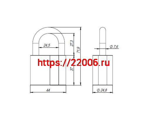 Замок Ajax (Аякс) навесной PD-4050 (PD-40-50) 3 fin key /коробка фото 3