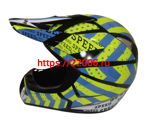 Шлем кроссовый KIRIN K27, черный, черн-бел, зелен-желт, размер XL фото 8