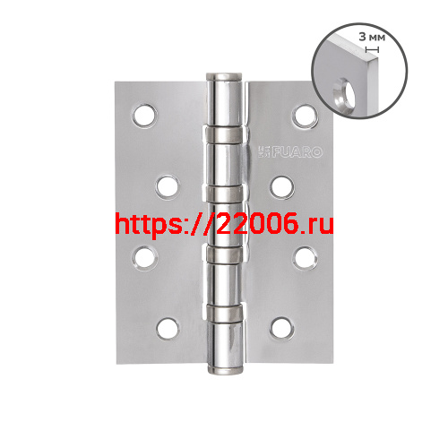 Петля Fuaro (Фуаро) универсальная HEAVY IN4400U CP (хром) 100х75х3 мм