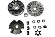 Вариатор Yamaha JOG-90 в сборе (ролики, наружный шкив, палец, шайба наружного шкива)