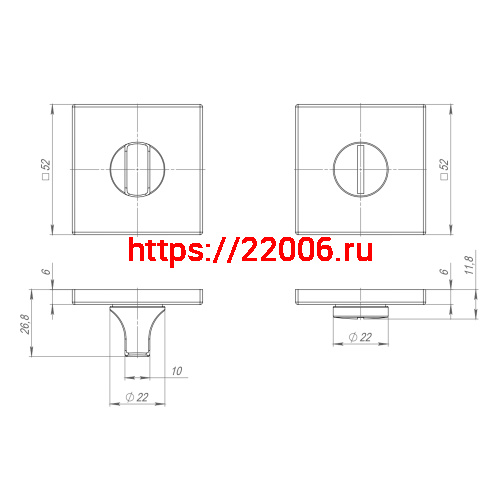 Ручка Punto (Пунто) поворотная BK6.K.ARC.Q52 (BK6 ARC) SSC-16 сатин.хром фото 3